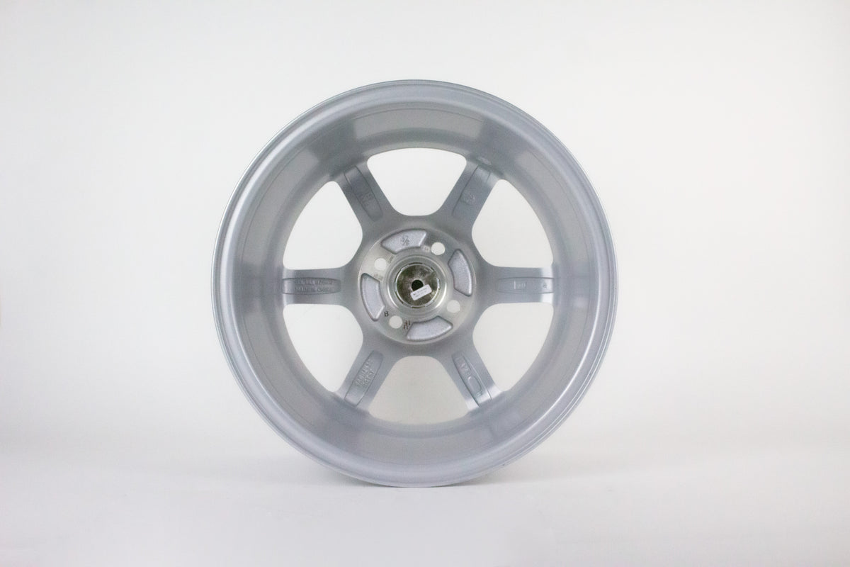 Silver wheel rim on a white background
