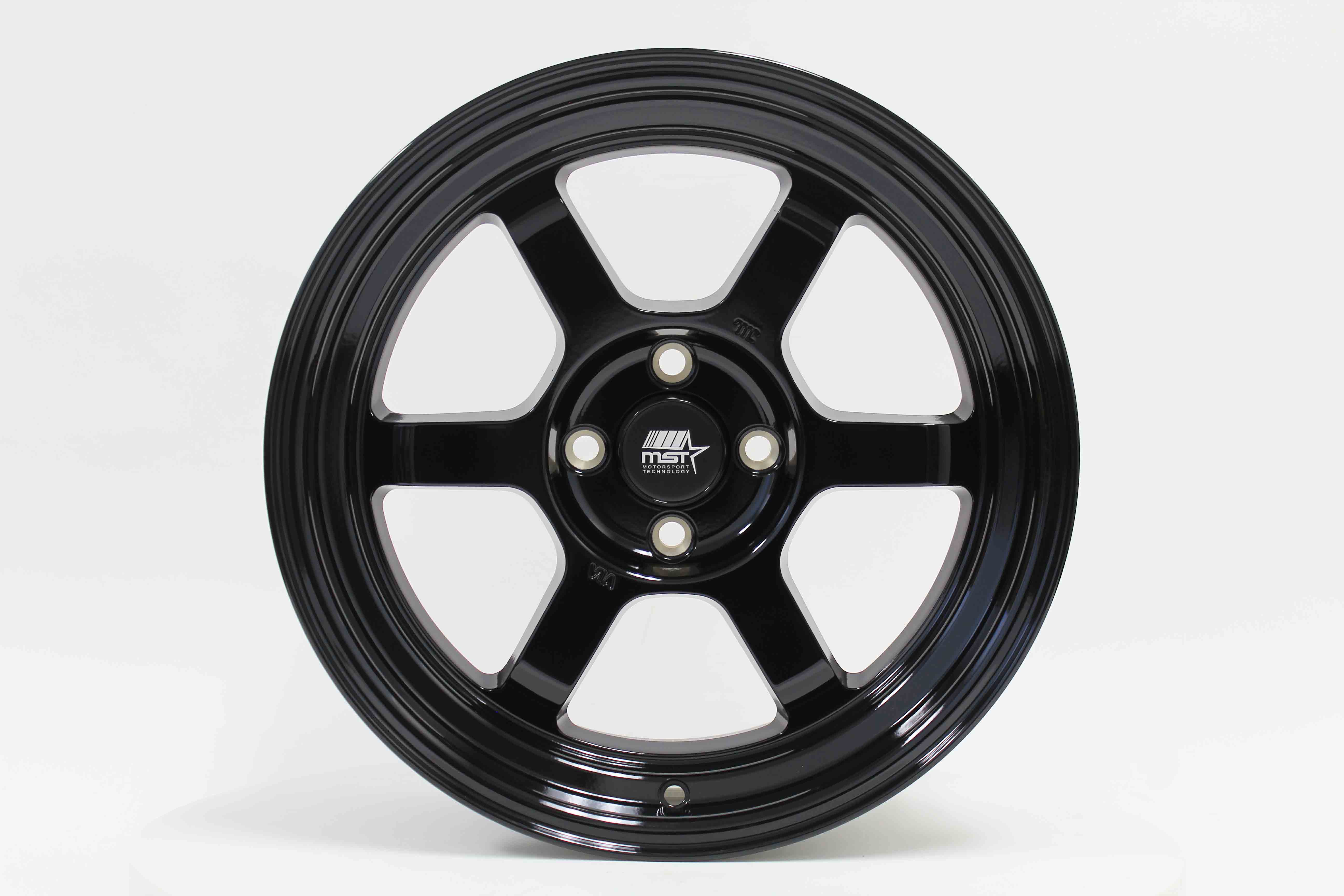 Time Attack Glossy Black 16x8.0 4x100 Offset +20 | MST Wheels