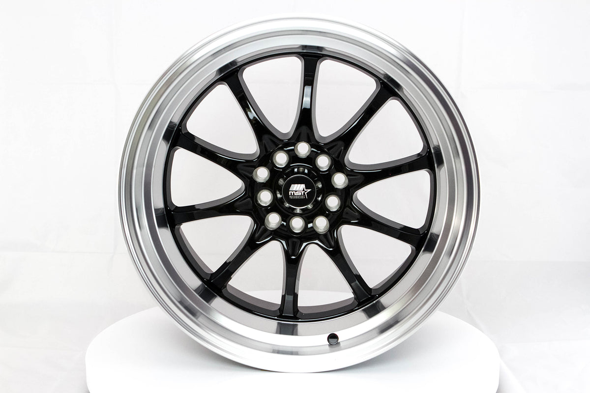 MST WHEELS MT11 - Black w/Machine Lip - 17x9.0 5x100/5x114.3 Offset +20