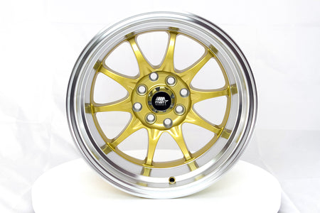 MST WHEELS MT11 - Gold w/Machined Lip - 15x8.0 4x100/4x114.3 Offset +0