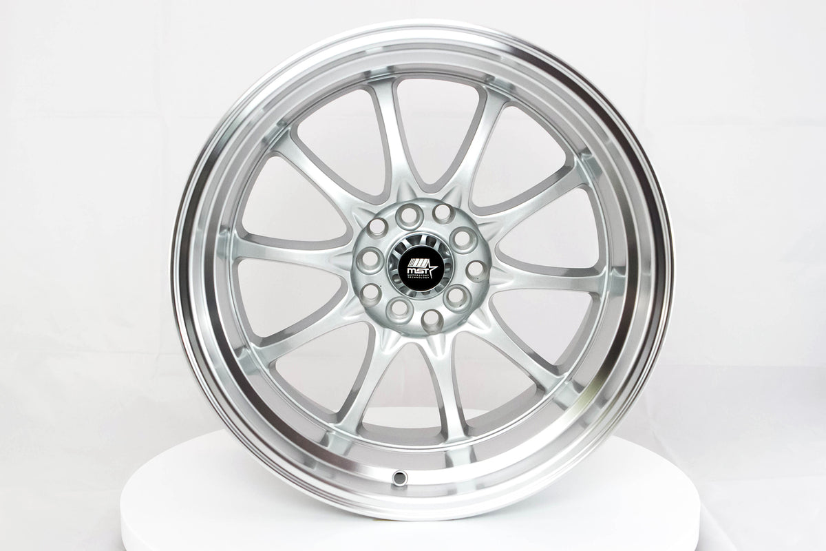 MST WHEELS MT11 - Silver w/Machined Lip - 17x9.0 5x100/5x114.3 Offset +20