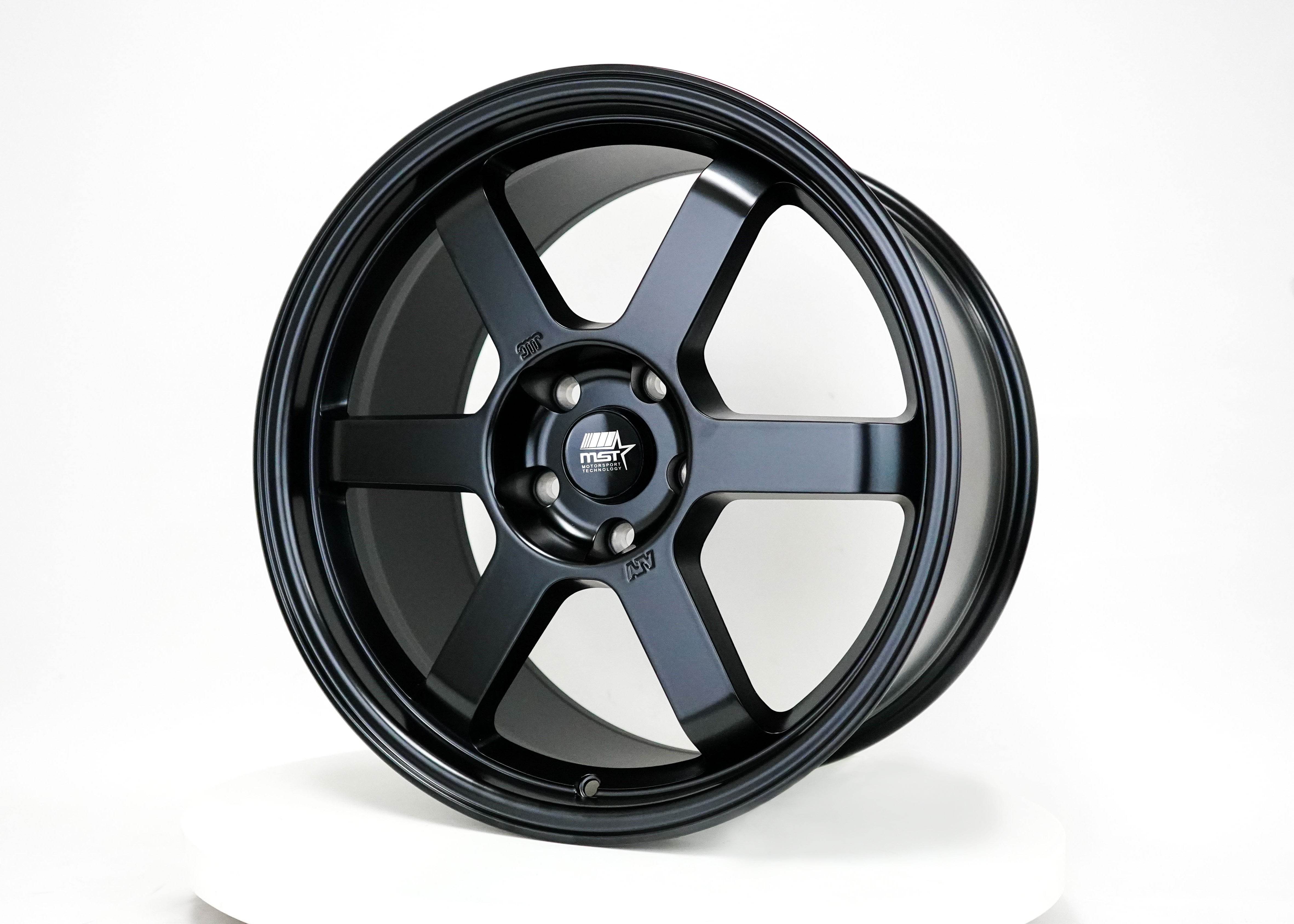 Time Attack Matte Black 18X9.5 5X114.3 Offset +40 | MST Wheels