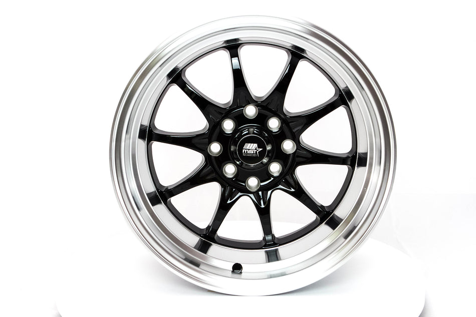 MT11 - Black w/Machined Lip - 15x8.0 4x100/4x114.3 Offset +0