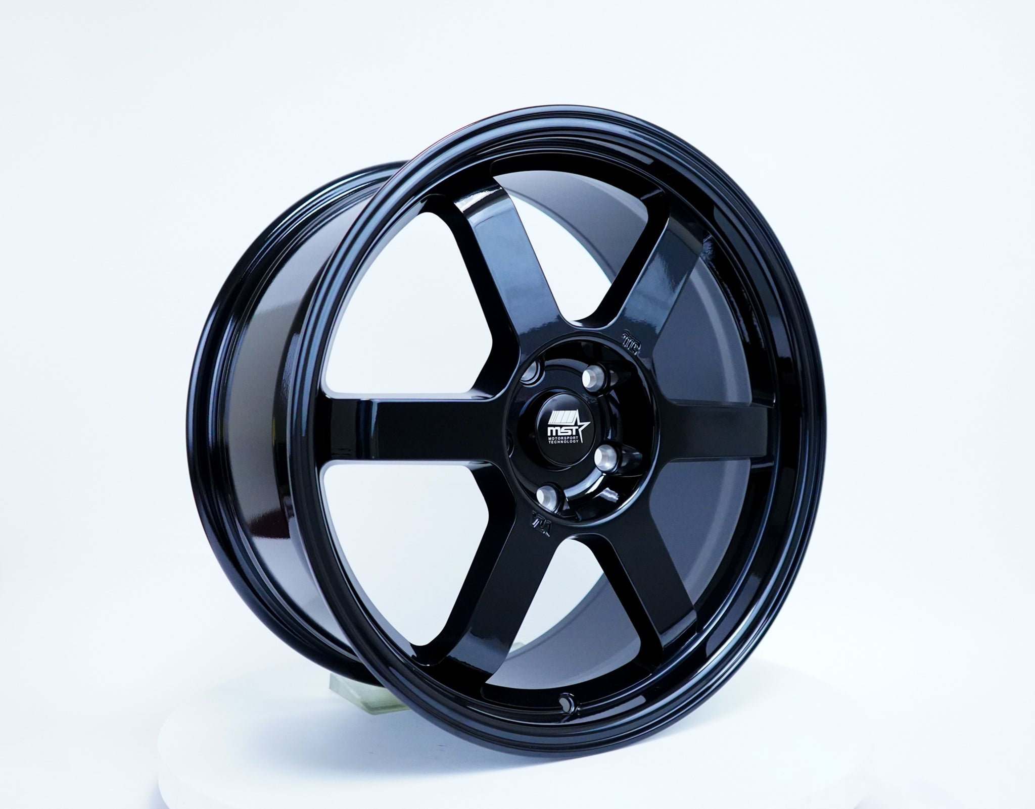 Time Attack Glossy Black 18x8.5 5X114.3 Offset +40 | MST Wheels