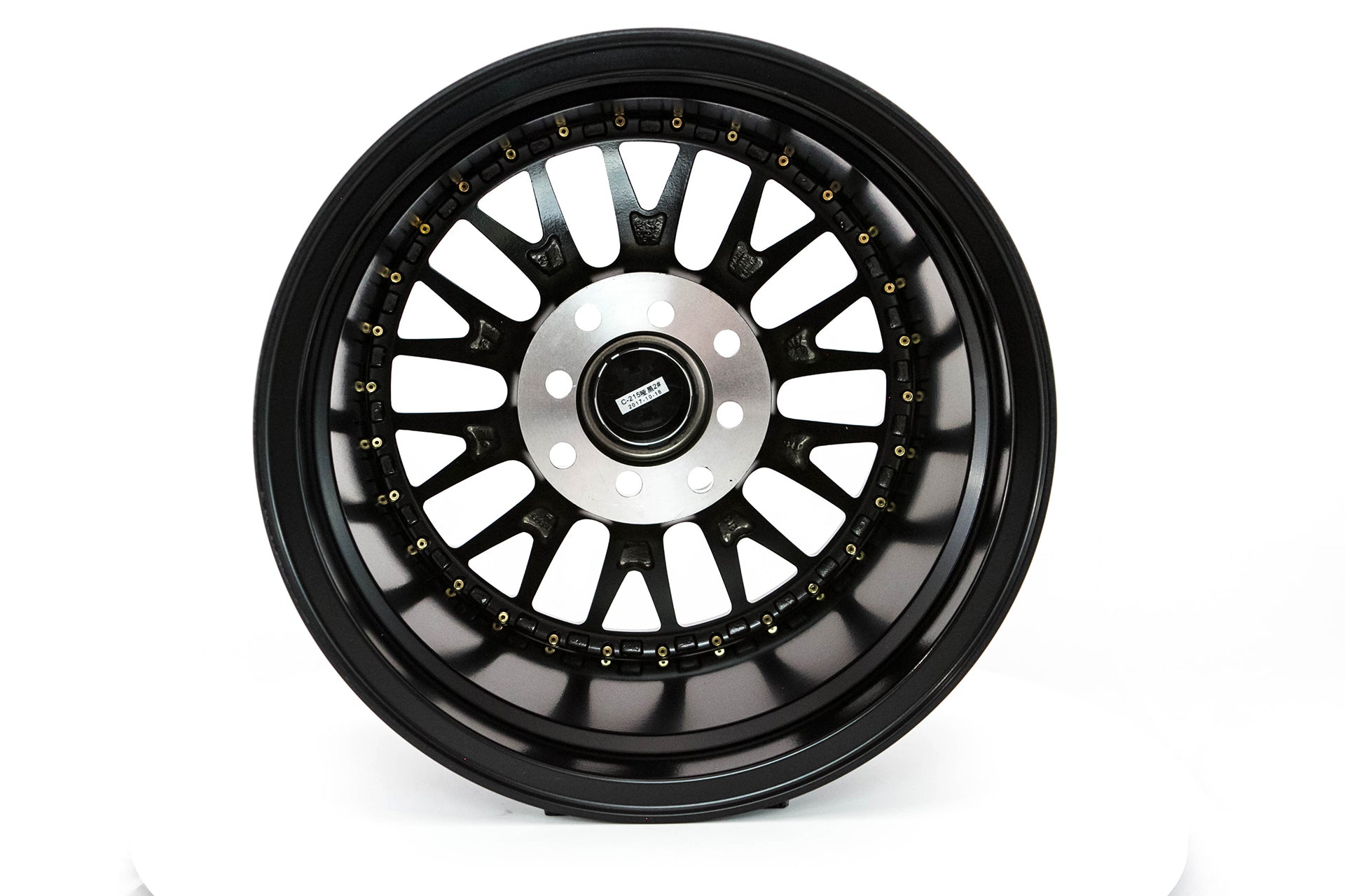 MT10 Matte Black w/Gold Rivets 15x8.0 4x100/4x114.3 Offset +25