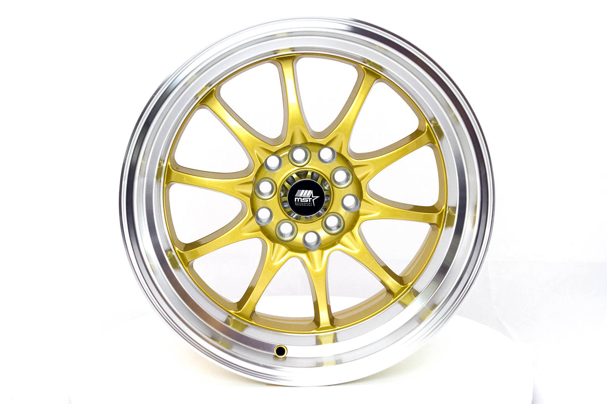 MST WHEELS MT11 - Gold w/Machined Lip - 16x8.0 5x100/5x114.3 Offset +15