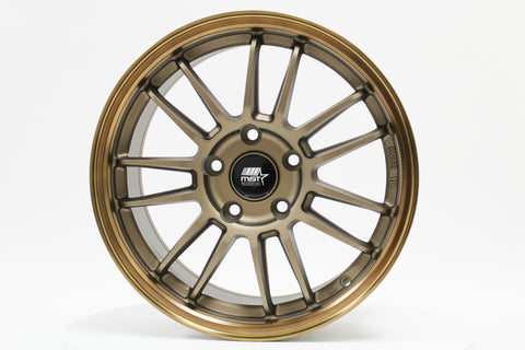 MST Wheels MT45 - Matte Bronze w/Bronze Machined Lip - 16X7.0 5X114.3 Offset +35 FLOW FORMED