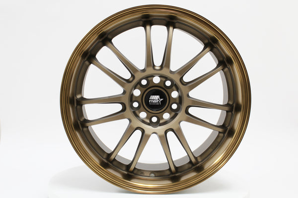 MST WHEELS MT45 - Matte Bronze w/Bronze Machined Lip - 18X8.5 5X114.3 Offset +38 FLOW FORMED