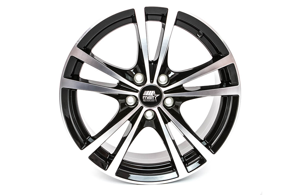 Saber - Glossy Black w/Machined Face - 16x7.0 5x100 Offset +45