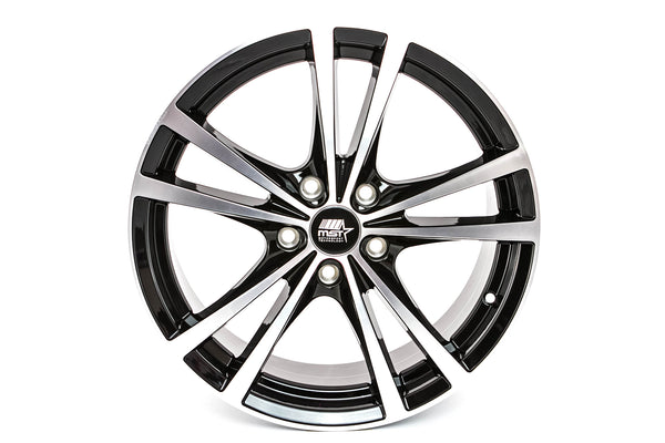 Saber - Glossy Black w/Machined Face - 17x7.0 5x100 Offset +45